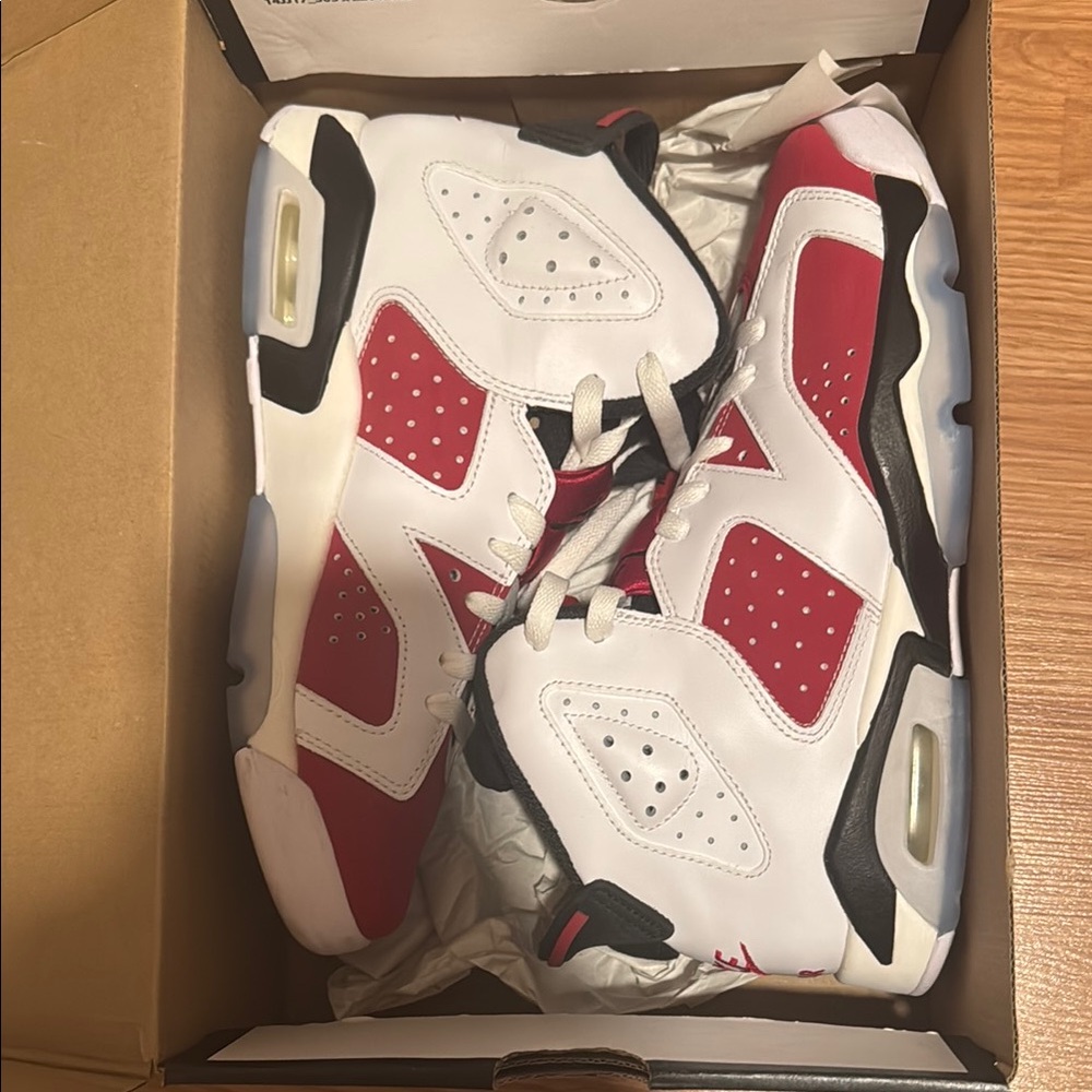 White and Red Athletic Sneakers